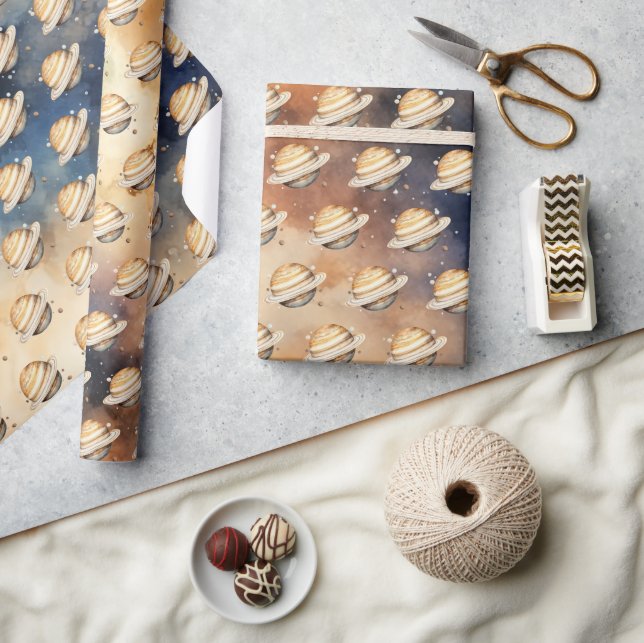 Papel De Regalo Planetas del espacio exterior niño sábado de prime (Artesanía)