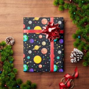 Papel De Regalo Planetas Estrellas Astronomía Constelaciones 