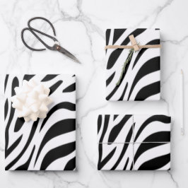 Papel de regalo plano con estampado de cebra