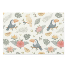Papel de regalo plano para baby shower tropical