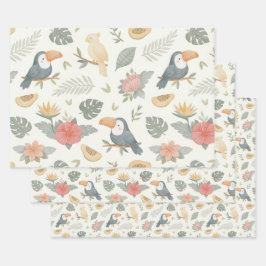 Papel de regalo plano para baby shower tropical