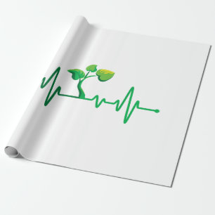 Papel De Regalo Plant Heartbeat - Planta Botánica de Jardinería Bo
