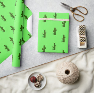 Papel De Regalo Planta de cactus en verde claro