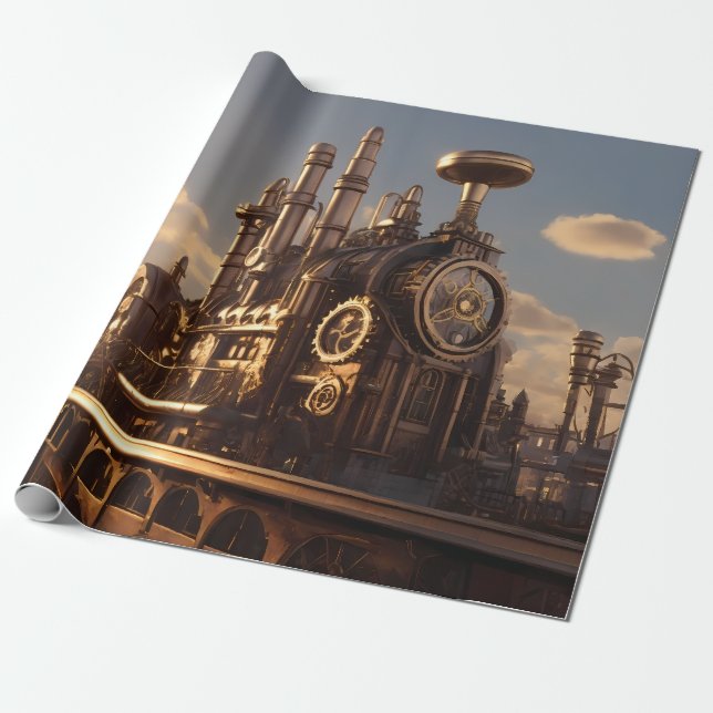 Papel De Regalo Planta de energía Neo-Victorian Steampunk (Desenrollado)