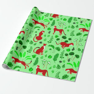 Papel De Regalo planta de leopardo de los navidades cheetah monste
