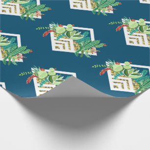 Papel De Regalo Plantador de sucedáneos geométricos de bonito
