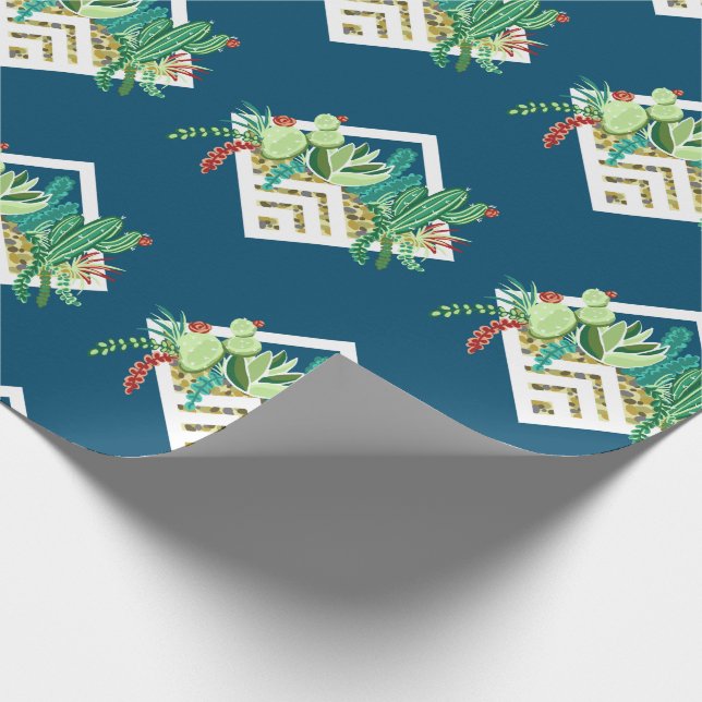 Papel De Regalo Plantador de sucedáneos geométricos de bonito (Esquina)