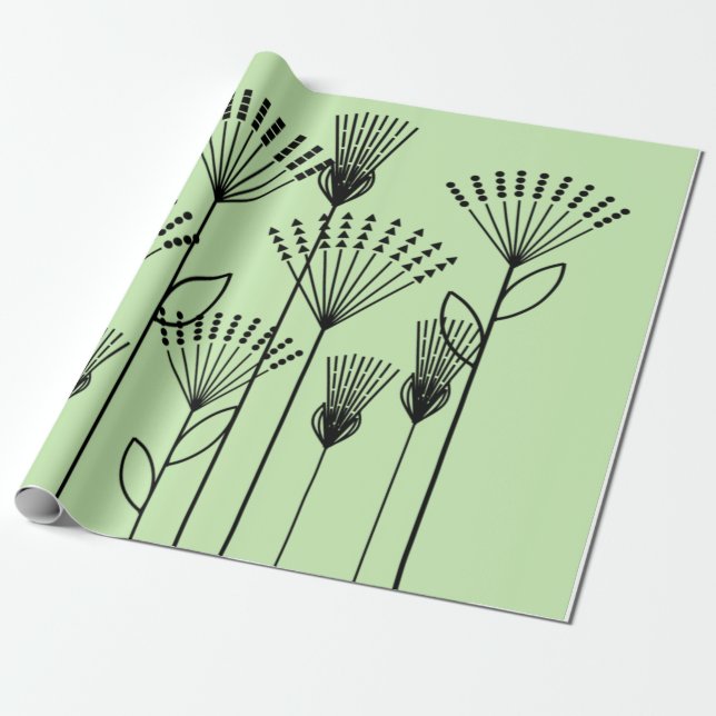 Papel De Regalo Plantas de palo (Desenrollado)