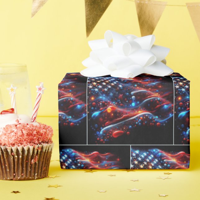 Papel De Regalo Plantas de pintura de la bandera de los Estados Un (Fiesta de cumpleaños )