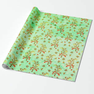 Papel De Regalo Plantas de tomate y abejas