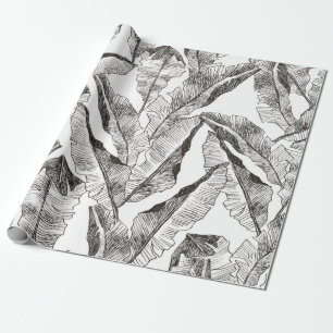 Papel De Regalo Plantas tropicales con estampado de selva sin cost