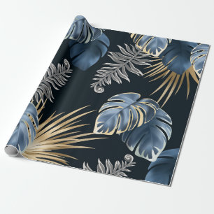 Papel De Regalo plantas tropicales de hojas oscuras