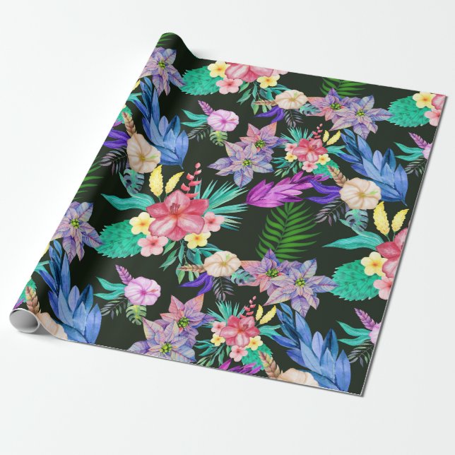 Papel De Regalo Plantas tropicales de selva (Desenrollado)
