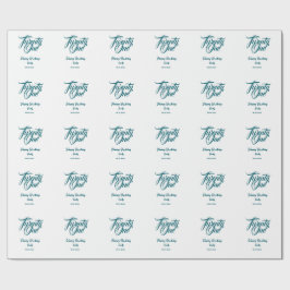 Papel De Regalo plantilla azul de cumpleaños número 21 con nombre 