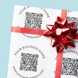 Papel De Regalo Plantilla de código QR cargada con texto editable