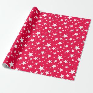 Papel De Regalo Plantilla de estrellas rojas de Navidad elegante n