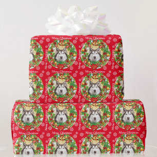 Papel De Regalo Plantilla de fotografía de gato de Mascota de perr