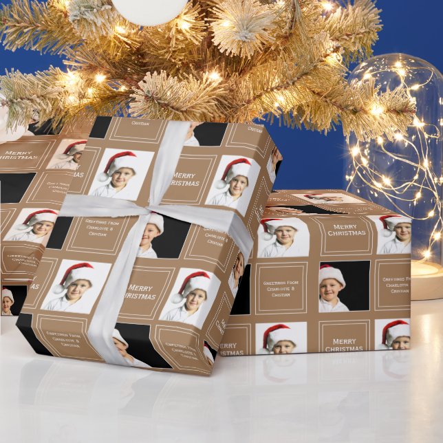 Papel De Regalo Plantilla de fotografía personalizada navidades Br (Vacaciones)