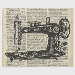 Papel De Regalo Plantilla de la máquina de coser del vintage sobr