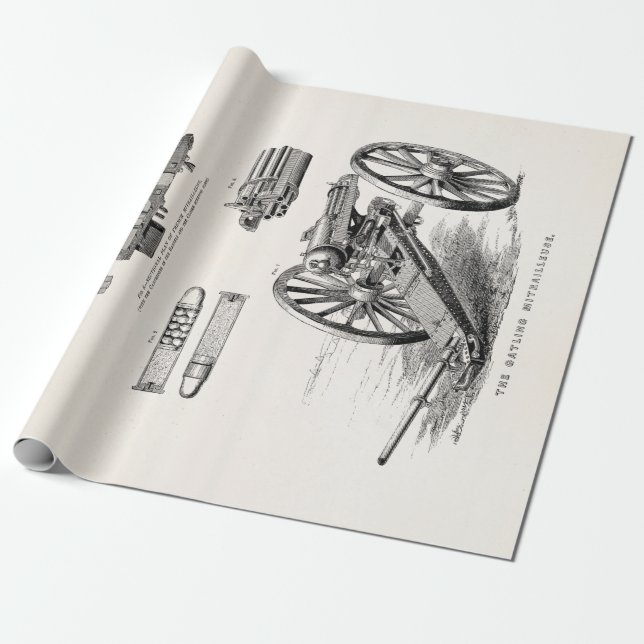 Papel De Regalo Plantilla de las ametralladoras del arma de (Desenrollado)