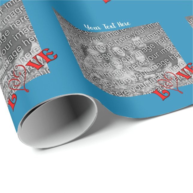 Papel De Regalo Plantilla de marco fotográfico de Word Love (Esquina del rollo)