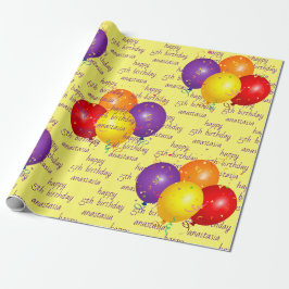 Papel De Regalo Plantilla de patrón de cumpleaños feliz para globo