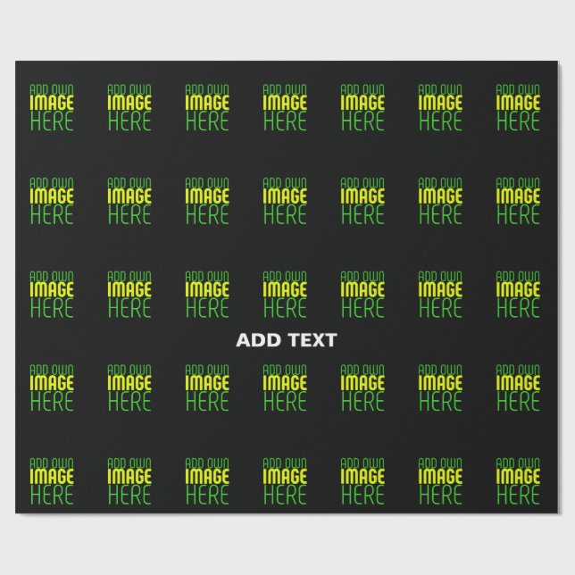 PAPEL DE REGALO PLANTILLA DE TEXTO DE IMAGEN NEGRA SENCILLA EDITAB (Superficie plana)