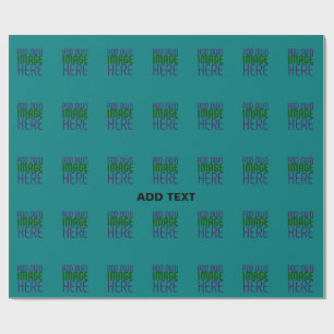 PAPEL DE REGALO PLANTILLA DE TEXTO DE IMAGEN VERDE TEAL EDITABLE M