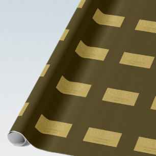 Papel De Regalo Plantilla de texto editable con estilo   Dorado vi