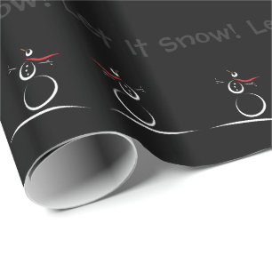Papel De Regalo Plantilla de texto Personalizado de SNOWMAN JOY "L