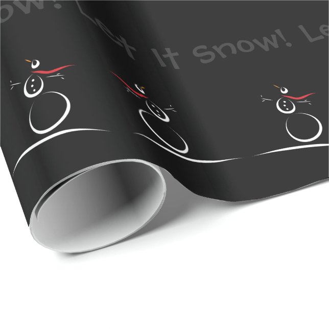 Papel De Regalo Plantilla de texto Personalizado de SNOWMAN JOY "L (Esquina del rollo)