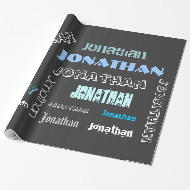 Papel De Regalo Plantilla de WordCloud de NOMBRE personalizado (Desenrollado)