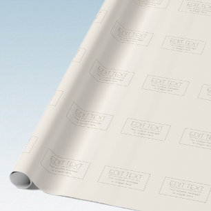 Papel De Regalo Plantilla editable elegante   Blanco sucio y marró