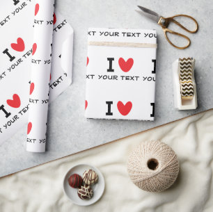Papel De Regalo Plantilla personalizada de AMO - CORAZÓN personali