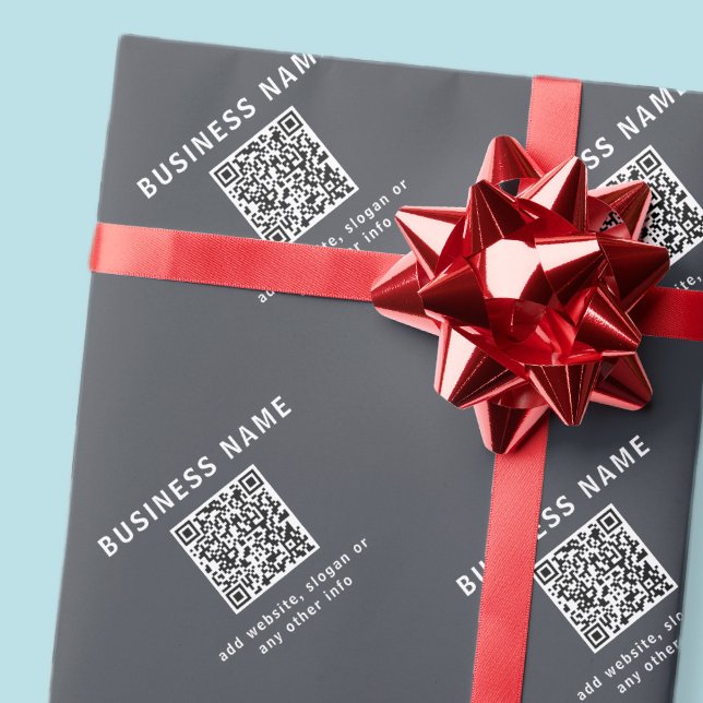 Papel De Regalo Plantilla simple para tu código QR | Gris oscuro (Subido por el creador)