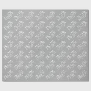 Papel De Regalo Plata de color sólido - Favoritos a Mr & Mrs Weddi