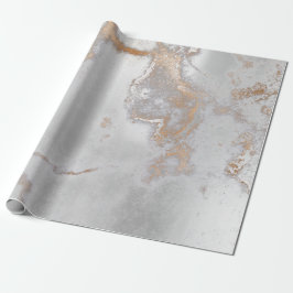 Papel De Regalo Plata de marfil Gris Metálico Strokes Mármol