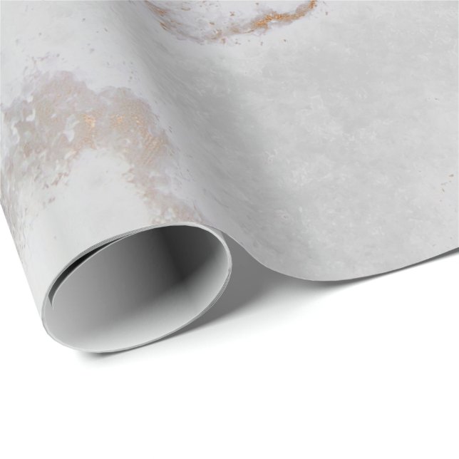 Papel De Regalo Plata de marfil Gris Metálico Strokes Mármol (Esquina del rollo)