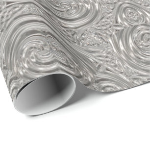 Papel De Regalo Plata luce elegante arte victoriano nouveau gris
