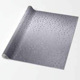 Papel De Regalo Plata Luminosa Estrellas Pequeñas Confetti Vip