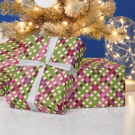 Papel De Regalo Plata verde morado rosa retro festivo