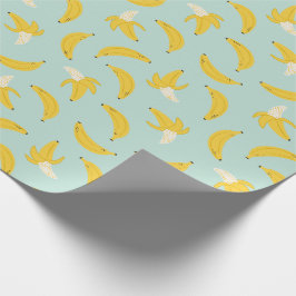Papel De Regalo Plátanos cortos en azul claro