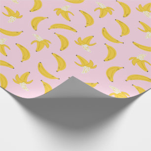 Papel De Regalo Plátanos cortos en rosa claro