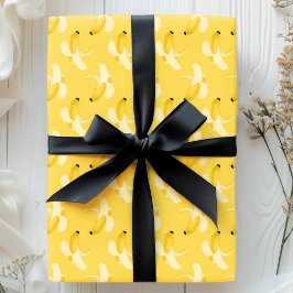 Papel De Regalo Plátanos En Patrón De Frutas Amarillas