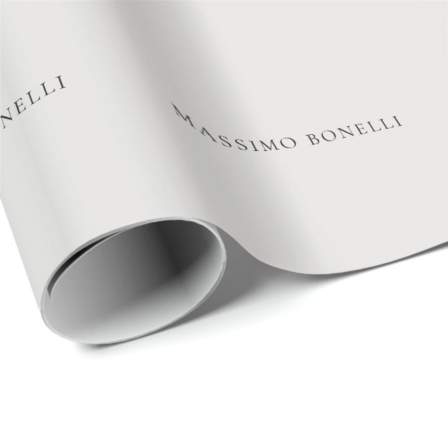 Papel De Regalo Platinum Grey Minimalist Plain Modern (Esquina del rollo)