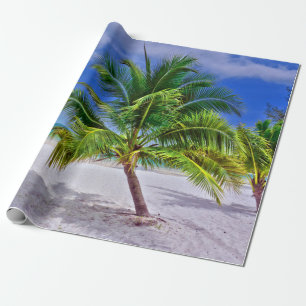 Papel De Regalo Playa de Isla Tropical Palm Tree Perfecta