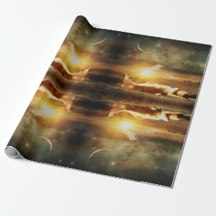 Papel De Regalo Playa de luna de sirena y océano