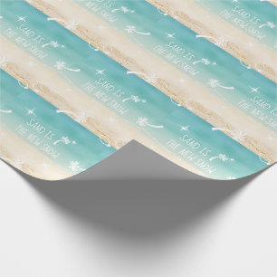 Papel De Regalo Playa festiva + palmeras y nieve tropical de arena