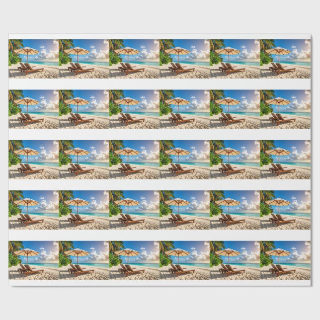 Papel De Regalo Playa increíble (Superficie plana)
