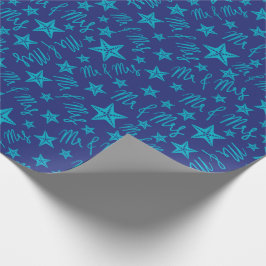 Papel De Regalo Playa Marítima Boda Océano Starfish Azul Seamless
